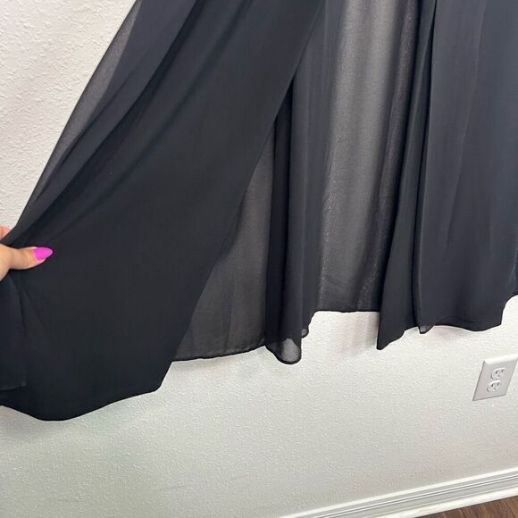 Joseph Ribkoff Black Trends Crepe Layered Palazzo Wide Leg Pants Women’s Size 4 - Picture 5 of 15